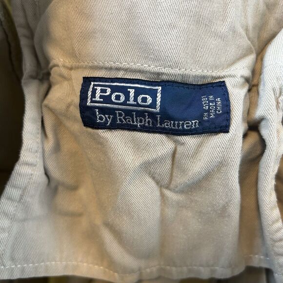 Polo Ralph Lauren Pants Mens 36x34 Tan Chino Flat Front Classic Preppy RL-5 Flag - Picture 5 of 13